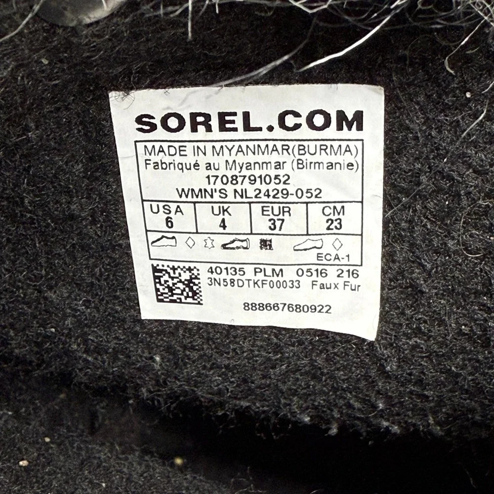 Sorel Joan Of‎ Arctic Boots FLAW 6 Gray Suede Snow Faux Fur Winter Waterproof